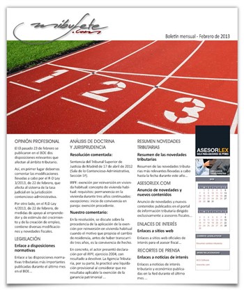 Bolet�n mensual febrero 2013