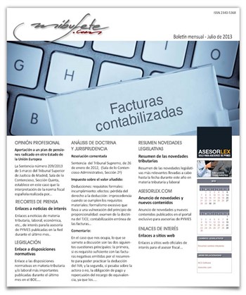 Bolet�n mensual julio 2013