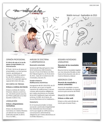 Bolet�n mensual septiembre 2013