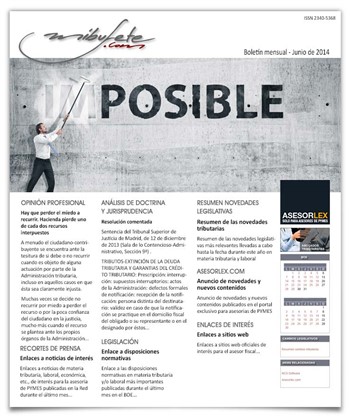 Bolet�n mensual junio 2014