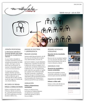 Bolet�n mensual julio 2014