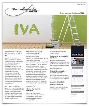 Bolet�n mensual octubre 2014