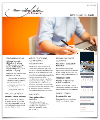Bolet�n mensual julio 2015