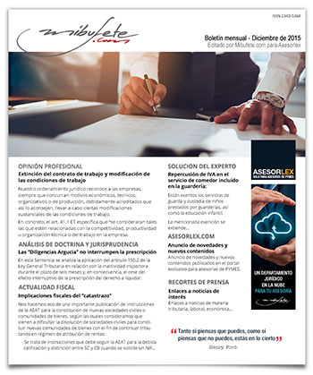 Bolet�n mensual diciembre 2015