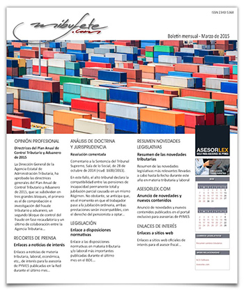 Bolet�n mensual marzo 2015