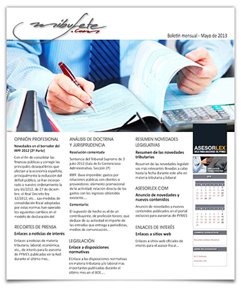 Bolet�n mensual mayo 2013